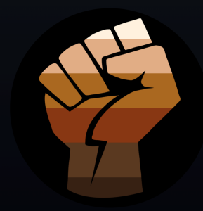 Image of a graphic cartoon of a fist and forearm. The fist and forearm are shaded with 6 gradients of skin tone.