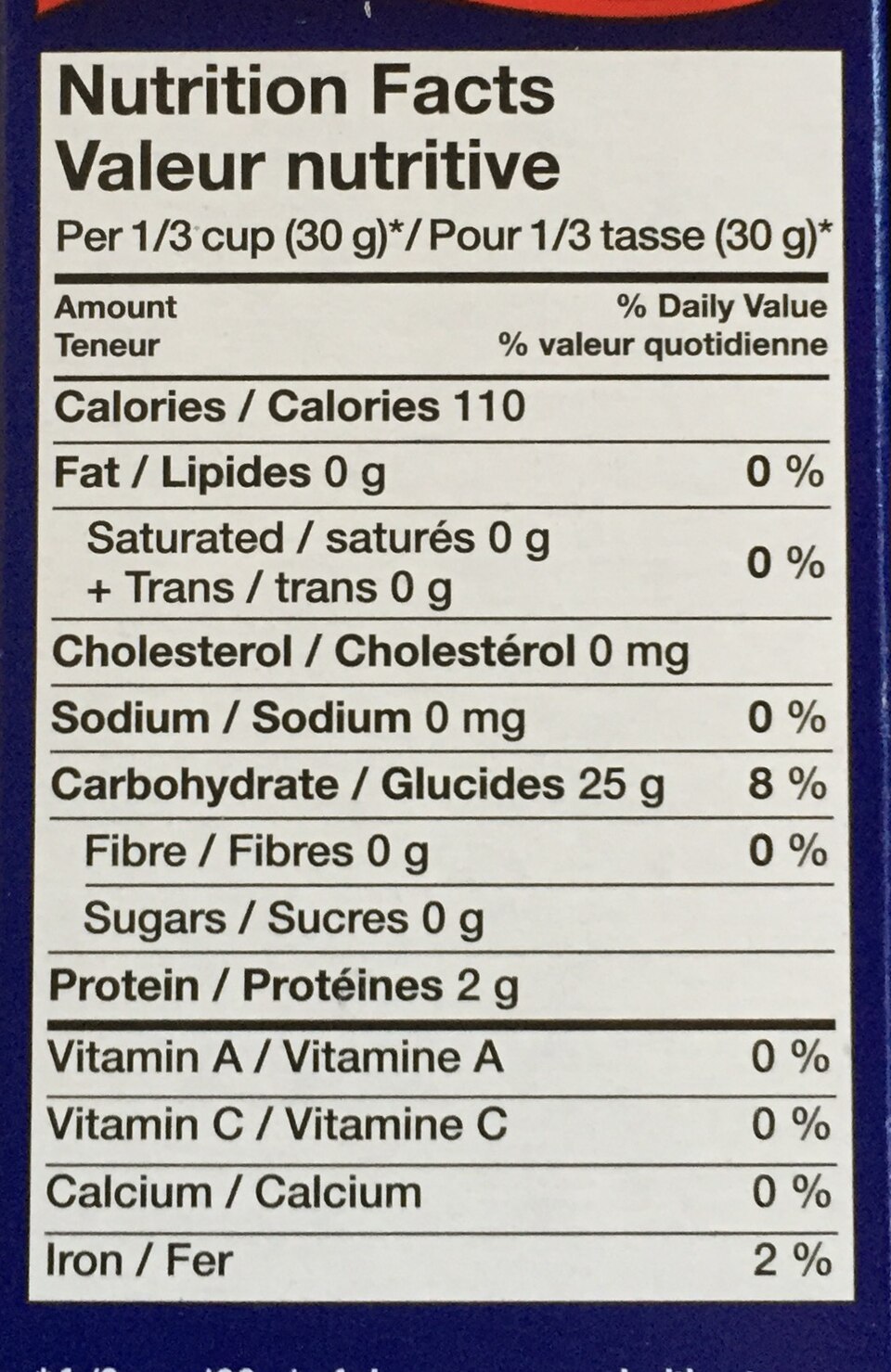 Nutrition Facts Label