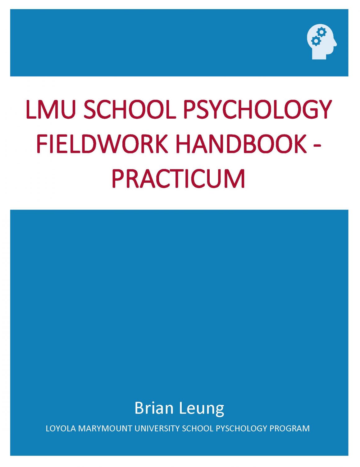 Cover image for Loyola Marymount University School Psychology Fieldwork Handbook 2022 - Practicum