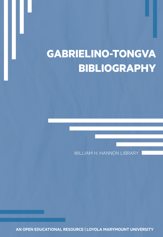 Cover image for Gabrielino-Tongva Bibliography