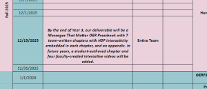 Year 3 OER Deliverable statement