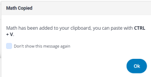 Equatio copied pop up