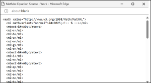 MathML code