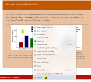 right-clicked image and inspect selected