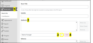 Adding authors in Pressbooks
